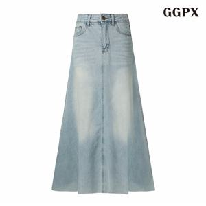 정상가:119,000원 ㅣ 데님 플레어 롱 스커트 (GPBWH004D)