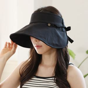 루이샤 여름 챙넓은 돌돌이 턱끈 썬캡 벨크로 휴양지 여행모자