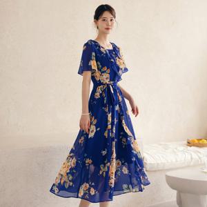 (~XXL까지) 리노벨라 프릴 윙소매 플라워 쉬폰 원피스 여름 휴양지룩 바캉스룩 데이트 모임 미시 빅사이즈