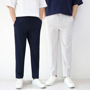 [브리치] 엠클로 / 남자 여름 쿨 아이스 9부 스판 밴딩 정장 슬랙스 바지
