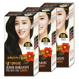 댕기머리 포르테 프레스티지 한방칼라크림 (6호 흑갈색) 3개 / 새치머리용 흰머리 염색약 추천
