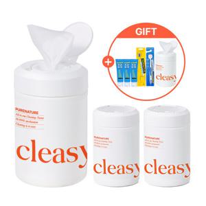 1+1 퓨어네이처 Cleasy 클이지 세정살균 청소용물티슈 180매입 2통 단독 사은품 증정