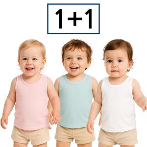 아기 여름옷 국내생산 시원한 1+1 무지 쟈가드 나시티셔츠 돌 두돌 남아 여아 유아복_그린베베