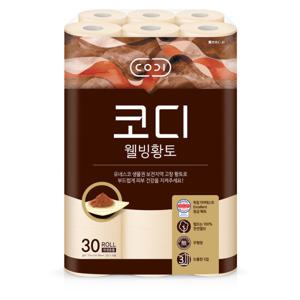 코디 화장지 웰빙황토 3겹 27M_30롤 X 1개