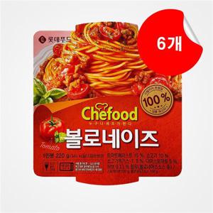 롯데푸드 쉐푸드 볼로네이즈 스파게티 220g 6개