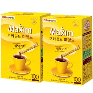 맥심 모카골드 커피믹스 커피만 100Tx2개 200T 블랙커피