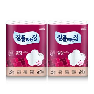 미래생활 잘풀리는집 퀼팅 3겹 화장지 (너비107mm) 30m x 24롤 x 2팩