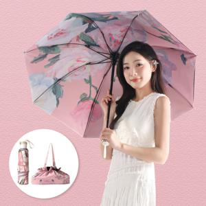 엔비 우양산 로즐리 햇빛 차단 암막 접는 3단 우산 파우치 포함