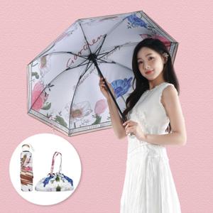 엔비 우양산 로맨틱 가든 햇빛 차단 암막 접는 3단 파우치 포함