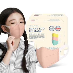 국산새부리형일회용EU마스크 어린이용 코랄핑크 100매