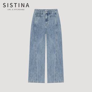[SISTINA] 인기 절개 와이드 데님 팬츠_ASMSLO21030_BL