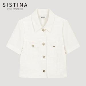 [SISTINA] 인기 트위드 칼라 크롭 자켓_AWWJKO21090_IV
