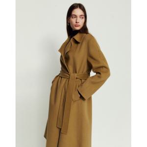 헤지스 여성 23FW 스테디셀러카멜 스트랩 울캐시미어혼방 롱 코트 WSCO3D004CM