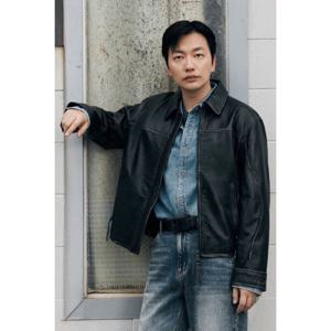 [버커루]남자레더 카라 블루종 자켓(B255LR370P)