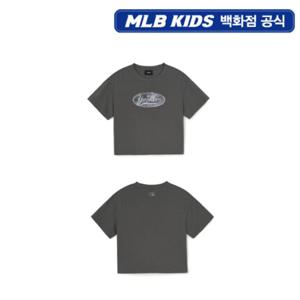 [MLB키즈PG] 빈티지 모노그램 여아 크롭 티셔츠 (7FTSMV153-50CGL)