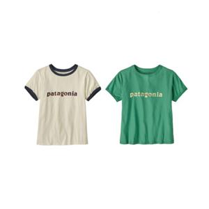 파타고니아코리아 37785Q5 우먼즈 73 텍스트 로고 오가닉 링어 티 JD
