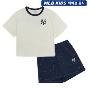 MLB키즈 [7FS1B3353-50CRS] 스트릿 베이직 로고 티셔츠 세트 (여아)