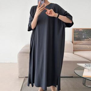 [아이우먼] 마인드발목트임반팔원피스 GLU372M504 빅사이즈