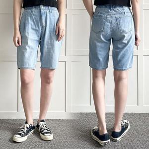 [아이우먼]빅사이즈청반바지 P301L504 데일리밴드데님반바지 LO