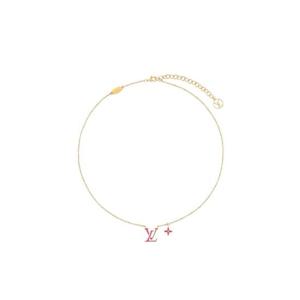 루이비통 LV 아이코닉 에나멜 목걸이 골드 푸시아 M01094