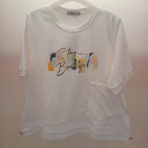 Latium HC06 루즈핏 셔츠 배색 밑단 스트링 라운드 반팔 데일리 티셔츠 T2523ts19W