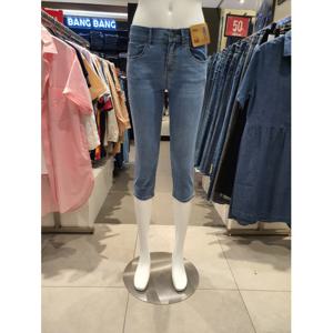 [뱅뱅]여성 속밴드 스판 청 7부바지 NQH357