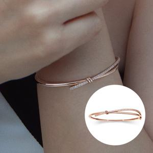 [스톤헨지][김지원PICK] Love Knot 14K 큐빅 뱅글팔찌 SA24C25T