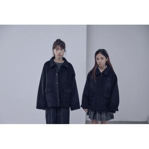 [로아앤제인(아동)](핸드메이드)워싱턴 하프 코트BO24FCO02BK