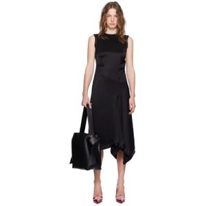 25 SS 아크네 여성 블랙 새틴 미디 드레스 242129F054001