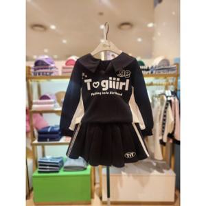 [티파니 5] 주니어세트 블랙카라맨투맨 스포티브주름치마 (T51KBT080BS040)
