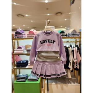 [티파니 5] 주니어세트 연보라레이어드티 주름속바지치마 (T51KCT010CS020)