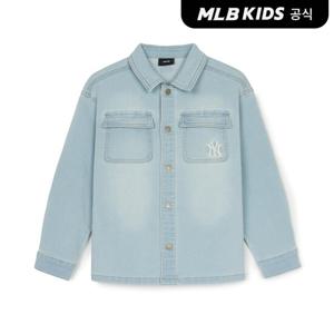[택가139,000원][MLB키즈 공식] 25SS 베이직 빅럭스 져지데님 셔츠 NY (L.Blue) 7AWSB0151-50BLL