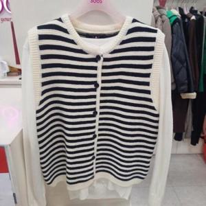 SooS(수스) HC18 ,라운드스트라이프 조끼 S251BVO151