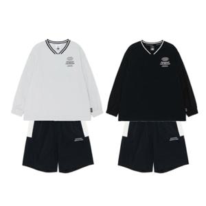 내셔널지오그래픽키즈 K252USW+UHP140 남여공용 선물용 프로즌 쿨웨이브 우븐 맨투맨+우븐 5부 반바지 세트