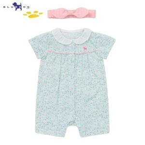 블루독베이비[hu] 25.SS MN)폼폼플라워반팔세트우주복 45370-041-09 유아우주복 여름우주복 반팔우주복