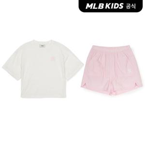 [MLB키즈 공식] 베이직 스포티브 여아 반바지 세트 NY (L.Pink) 7FS1B0553-50PKL