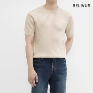 빌리버스 남성 골지 여름 반팔니트 BRE042