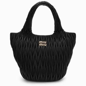 MIU MIU 미우 원더 쇼핑백 블랙 마텔라세 5BG257OOON88/XF_MIU-F0002