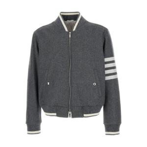 THOM BROWNE 엔지니어드 4 바 멜튼 니트 골지 블루종 재킷 MJO030AF0522035
