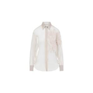 BRUNELLO CUCINELLI 플라워 자수 디테일 실크 셔츠 1953144