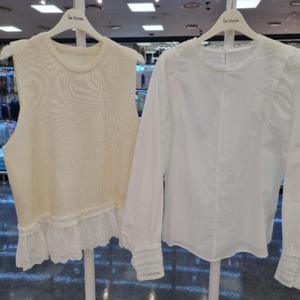 라티움 HC34 여름 소매단펀칭조끼밑단펀칭레이스니트조끼셋트 T2521se01