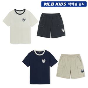 [MLB KIDS] 스트릿 베이직 로고 티셔츠 세트 (7AS1B3253)