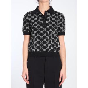 GUCCI 리버시블 GG 울 자카드 폴로 셔츠 8142731070