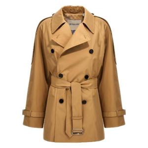 BURBERRY 더블 브레스티드 쇼트 트렌치코트 8089783FLAX