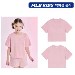 [MLB키즈PG] 베이직 여아 스몰로고 크롭 아동 티셔츠 7FTSB0553-50PKM