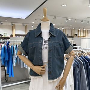[에잇컨셉] 레이스 반팔 데님자켓 C25E7FJK008
