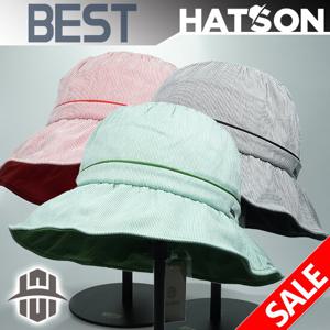 [햇츠온]HatsON 여성 벙거지 코튼 버킷햇 챙 햇 모자 H1-1303 AA