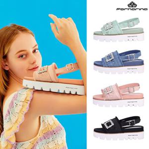 [포나리나] 6cm 키높이 큐빅 플랫폼 샌들 F223SE01