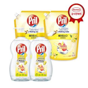 [헨켈]헨켈 주방세제 프릴 베이킹소다/맑은식초 700ml 2개+1L 2개