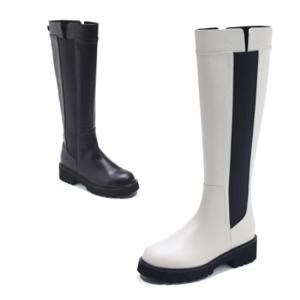 [세라]C23L901 아이보리 블랙 롱부츠 4.5CM